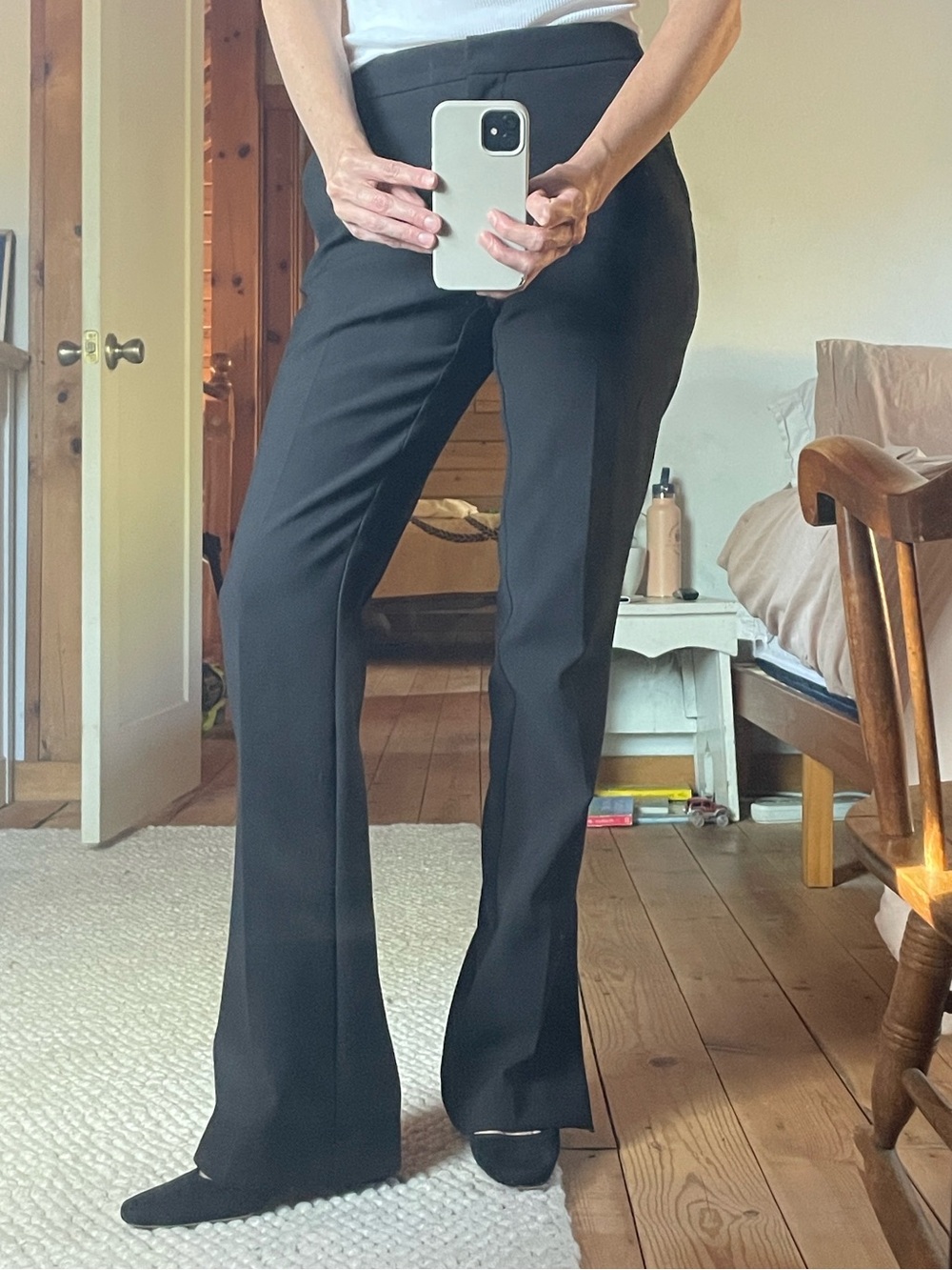 Zara Mid Rise Split Hem Trousers